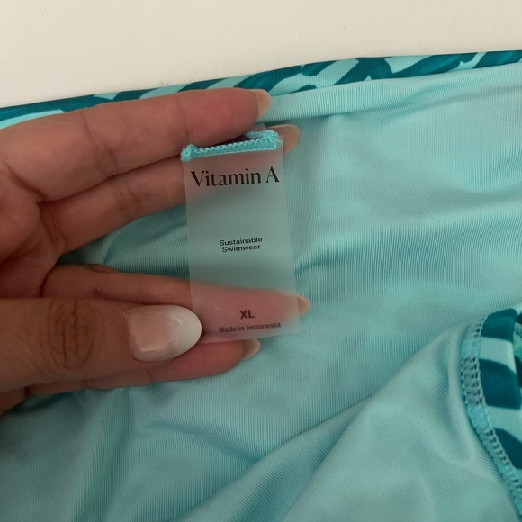 Vitamin A Women’s High Waist Bikini Bottom Leaft Print - Picture 3 of 7